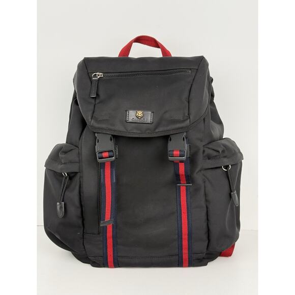 Gucci Animalier Tiger Head Backpack Black with Black Hardware - Picture 2 of 16